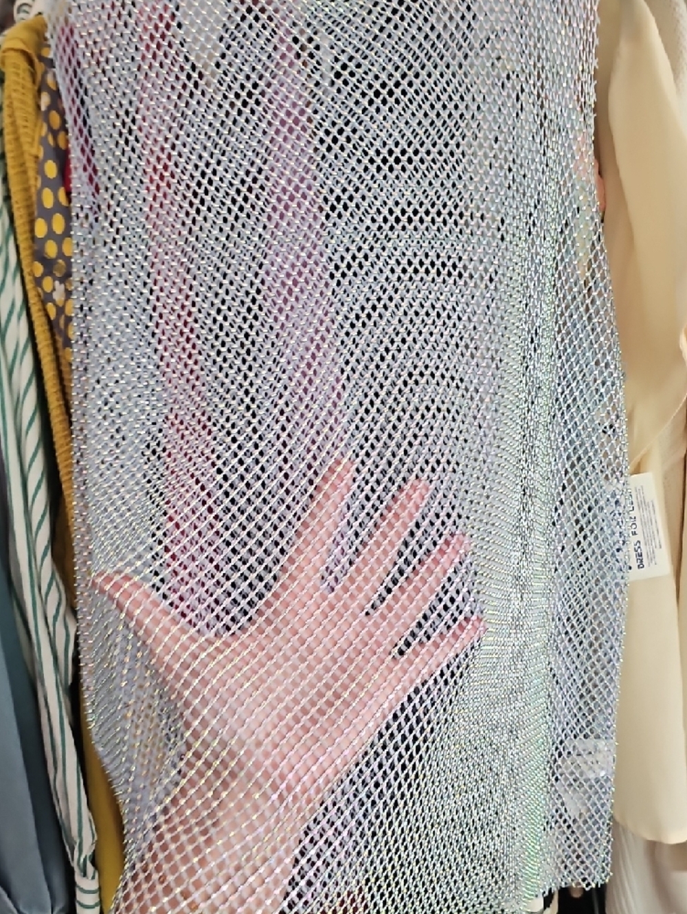 Haute Monde Silver Mesh Sleeveless Overlay - Picture 5 of 5